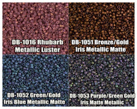 11/0 Delica Beads, DB1016, DB1051, DB1052, DB1053 - The Argus Collection