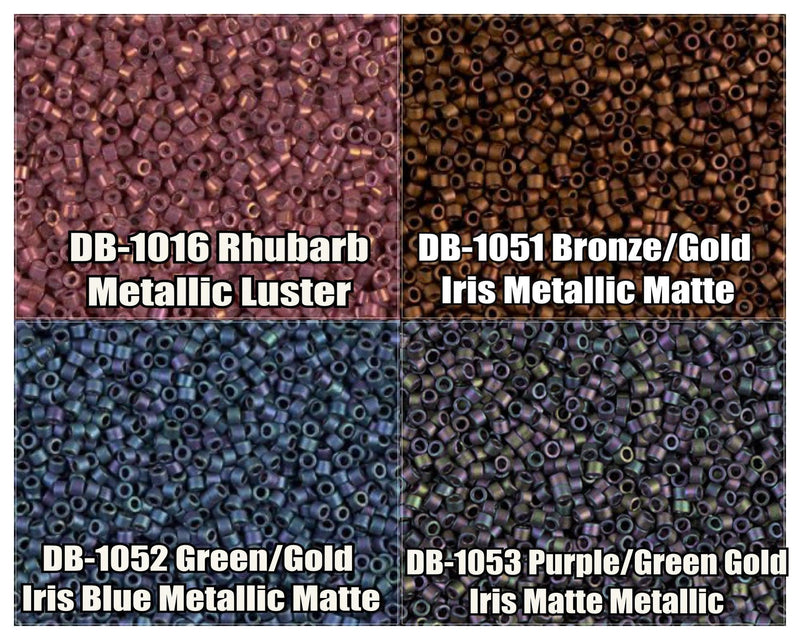 11/0 Delica Beads, DB1016, DB1051, DB1052, DB1053 - The Argus Collection