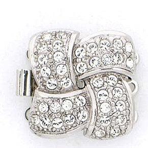 Lover's Knot, Claspgarten, 3-Strand Box Clasp with Swarovski Crystals - The Argus Collection