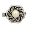 Daisy Swirl 1-Strand Box Clasp with Austrian Pearls & Crystals in 4 Finishes - The Argus Collection