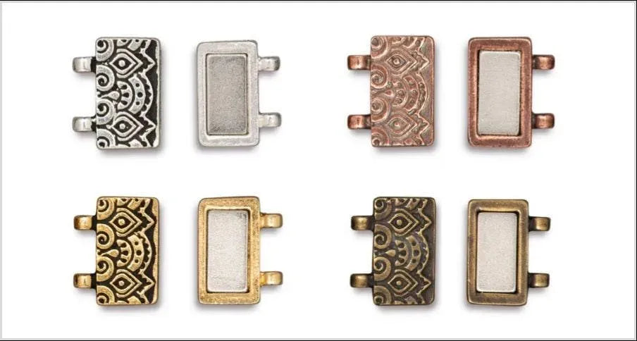 Temple, Stitch-In Magnetic Clasp, TierraCast, 4 Finishes - The Argus Collection