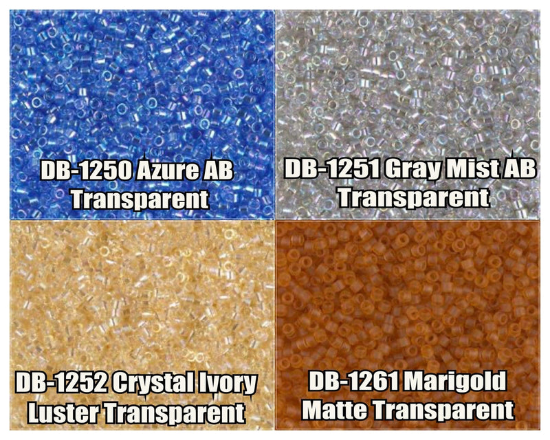 11/0 Delica Beads, DB1250, DB1251, DB1252, DB1261 - The Argus Collection