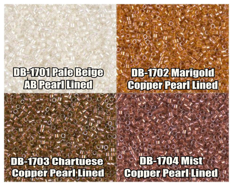 11/0 Delica Beads, DB1701, DB1702, DB1703, DB1704 - The Argus Collection