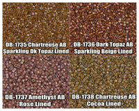 11/0 Delica Beads, DB1735, DB1736, DB1737, DB1738 - The Argus Collection