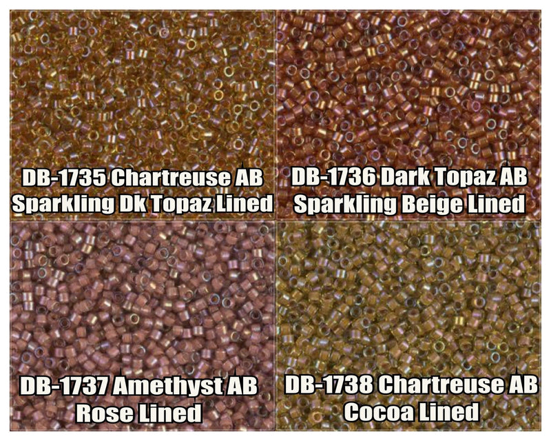 11/0 Delica Beads, DB1735, DB1736, DB1737, DB1738 - The Argus Collection