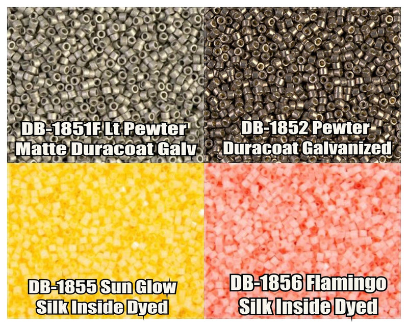 11/0 Delica Beads, DB1851F, DB1852, DB1855, DB1856 - The Argus Collection