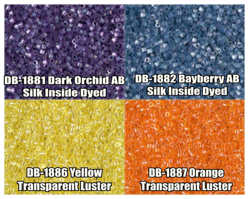 11/0 Delica Beads, DB1881, DB1882, DB1886, DB1887 - The Argus Collection