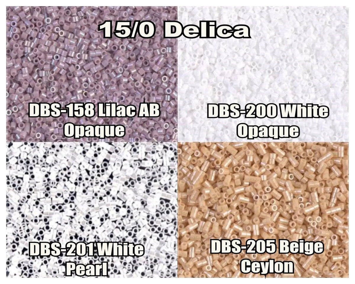 15/0 Miyuki Delica beads, DBS0158, DBS0200, DBS0201, DBS0205 - 7 grams tube - The Argus Collection