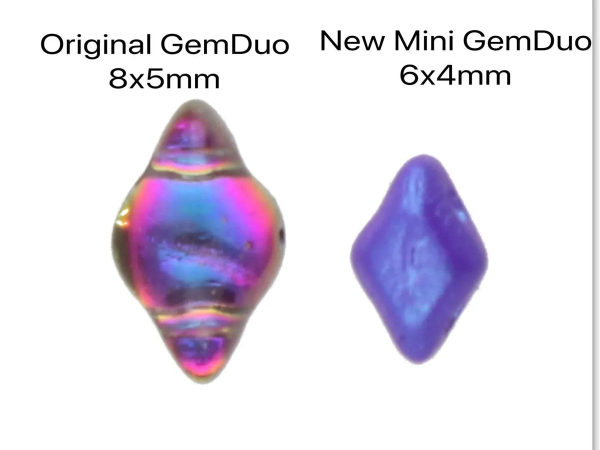 NEED SEPERATE LUSTER COLLECTION -Mini Gemduo Beads, 5g., Chalk & Luster Collection, 11 Colors - The Argus Collection