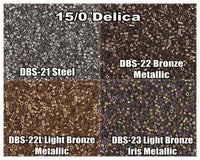 15/0 Miyuki Delica beads, DBS0021, DBS0022, DBS0022L, DBS0023 - 7 grams tube - The Argus Collection