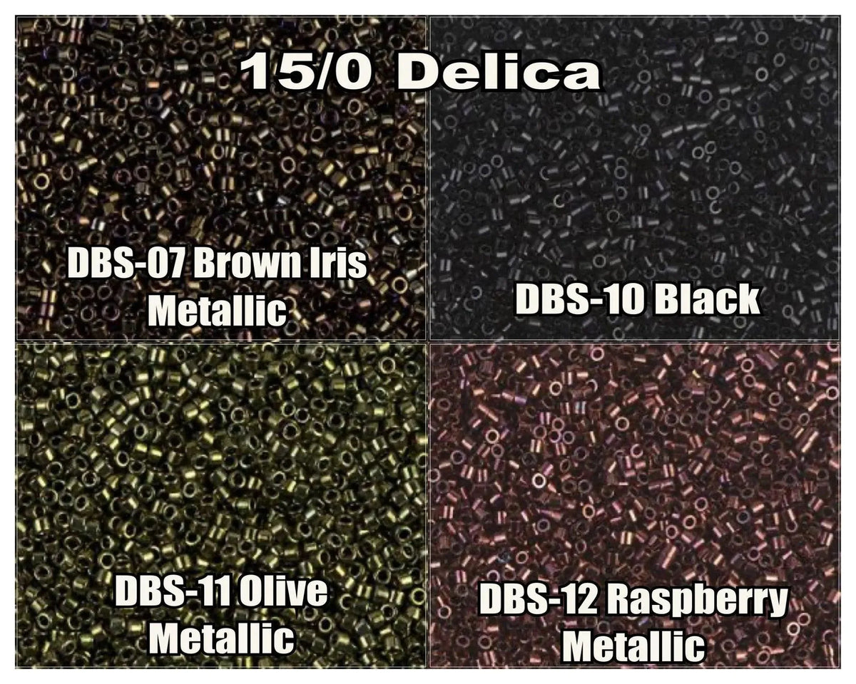 15/0 Miyuki Delica beads, DBS0007, DBS0010, DBS0011, DBS0012, - 7 grams tube - The Argus Collection