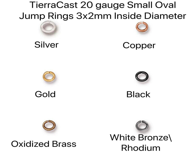 Small Oval Jump Rings, 20 Gauge, 50 or 100 Pcs, 6 Finishes - The Argus Collection