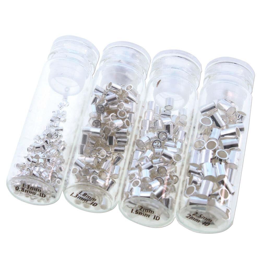 So Handy! Crimp Tube Assorted Sizes, 600 Pieces, 150 each .8, 1.3, 1.5 and 2mm, Silver, Copper or Gold Plate, Beadsmith Basic Elements - The Argus Collection