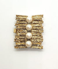 Quattro 5-Strand Box Clasp with Austrian Pearls in 2 Finishes - The Argus Collection