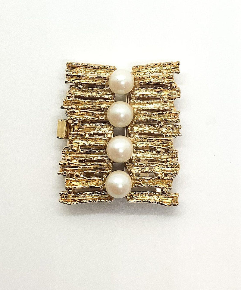 Quattro 5-Strand Box Clasp with Austrian Pearls in 2 Finishes - The Argus Collection