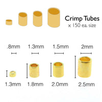 So Handy! Crimp Tube Assorted Sizes, 600 Pieces, 150 each .8, 1.3, 1.5 and 2mm, Silver, Copper or Gold Plate, Beadsmith Basic Elements - The Argus Collection