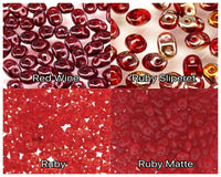 Superduo Beads, Ruby Collection, 10g. 4 Colors - The Argus Collection