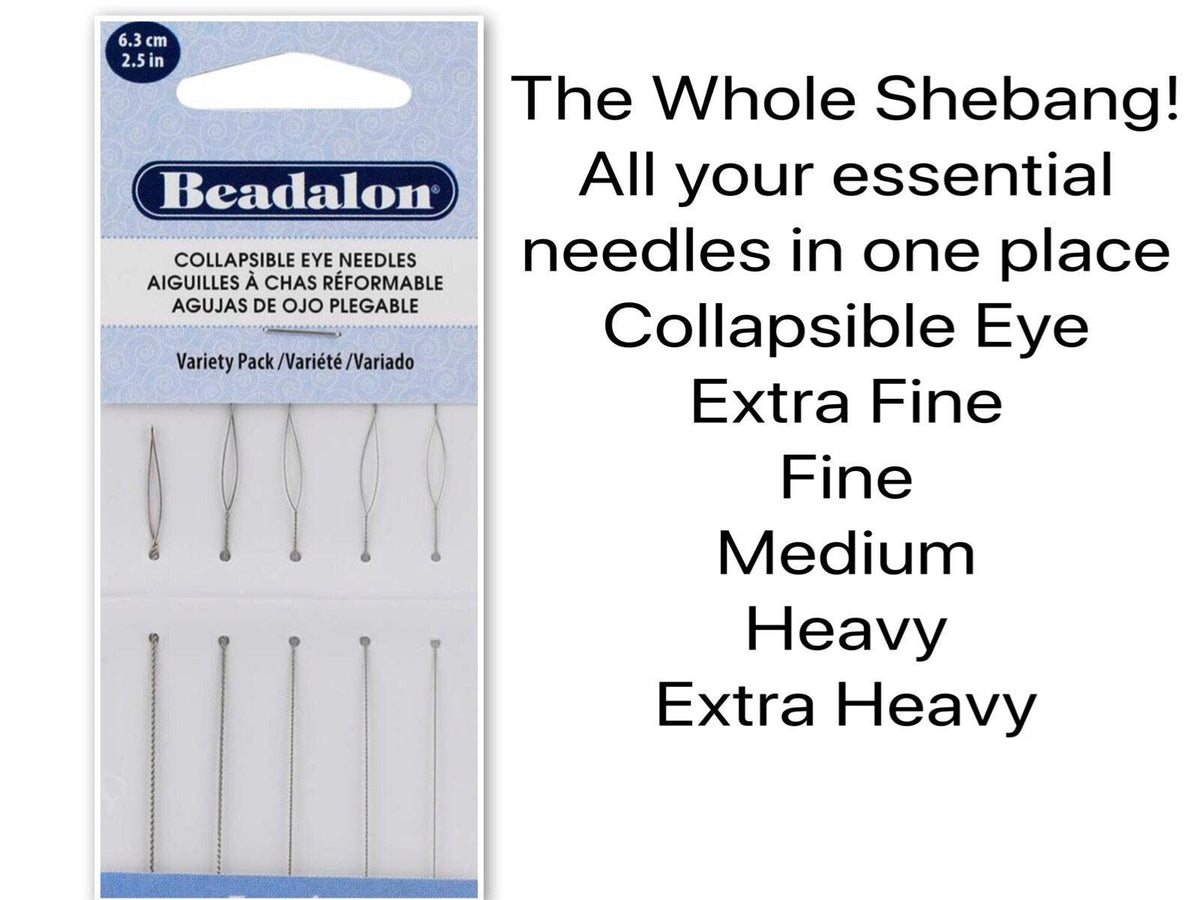 COLLAPSIBLE Eye Variety Pack, 3 or 5 Needles, 2.5"\6.3cm, Extra Fine, Fine, Medium, Heavy & Extra Heavy - ArgusCollection