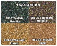 15/0 Miyuki Delica beads, DBS0027, DBS0029, DBS0031, DBS0033 - 7 grams tube - The Argus Collection