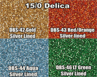 15/0 Miyuki Delica beads, DBS0042, DBS0043, DBS0044, DBS0046 - 7 grams tube - The Argus Collection