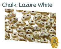 Superduo Beads, Chalk Lazure Collection, 10g. 4 Colors - The Argus Collection