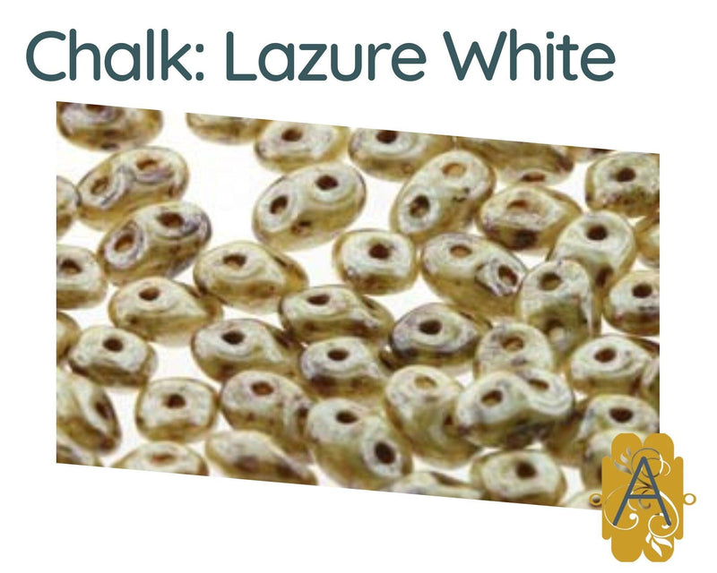 Superduo Beads, Chalk Lazure Collection, 10g. 4 Colors - The Argus Collection