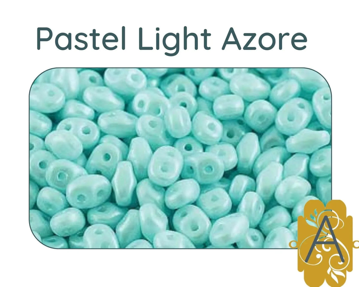 Superduo Beads, Pastel Blue/Green Collection, 10g. 6 Colors - The Argus Collection