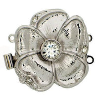 Flower-Medium 3-strand Box Clasp with Austrian Crystals in 7 Choices - The Argus Collection