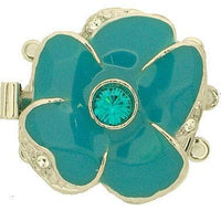 Flower-Medium 3-strand Box Clasp with Austrian Crystals in 7 Choices - The Argus Collection