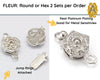 FLEUR, Round or Hex, Small Box Clasp, 1 Strand, 2 Sets - The Argus Collection