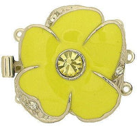 Flower-Medium 3-strand Box Clasp with Austrian Crystals in 7 Choices - The Argus Collection