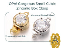 OPA! Cubic Zirconia Box Clasp, AB Crystal, 1 Strand, 2 Finishes - The Argus Collection