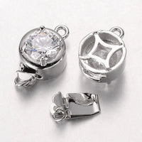 OPA! Cubic Zirconia Box Clasp, AB Crystal, 1 Strand, 2 Finishes - The Argus Collection