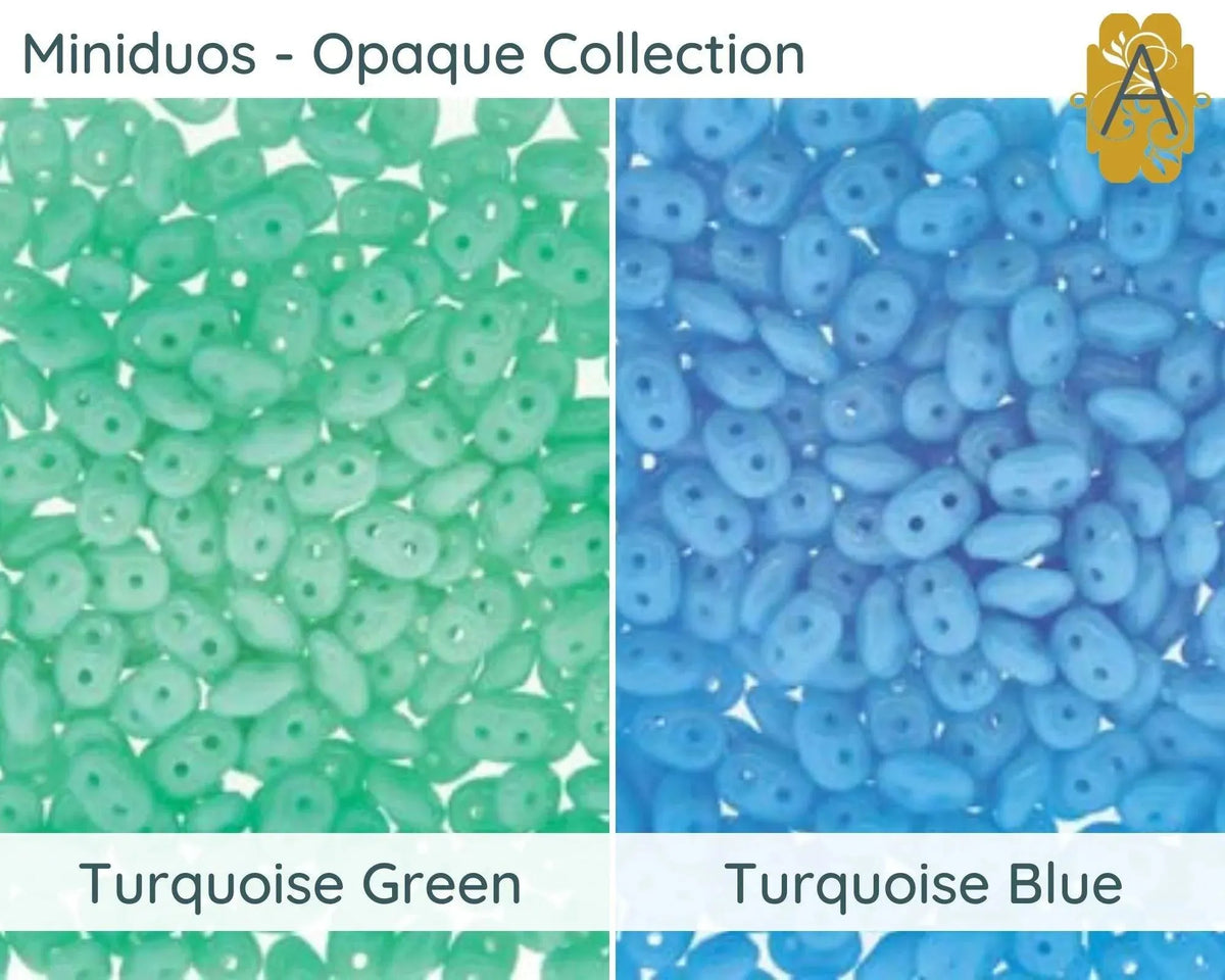 MIniduo Beads, 10g. ~205 Beads, Opaque Collection, 7 Colors - The Argus Collection