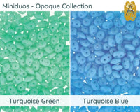 MIniduo Beads, 10g. ~205 Beads, Opaque Collection, 7 Colors - The Argus Collection