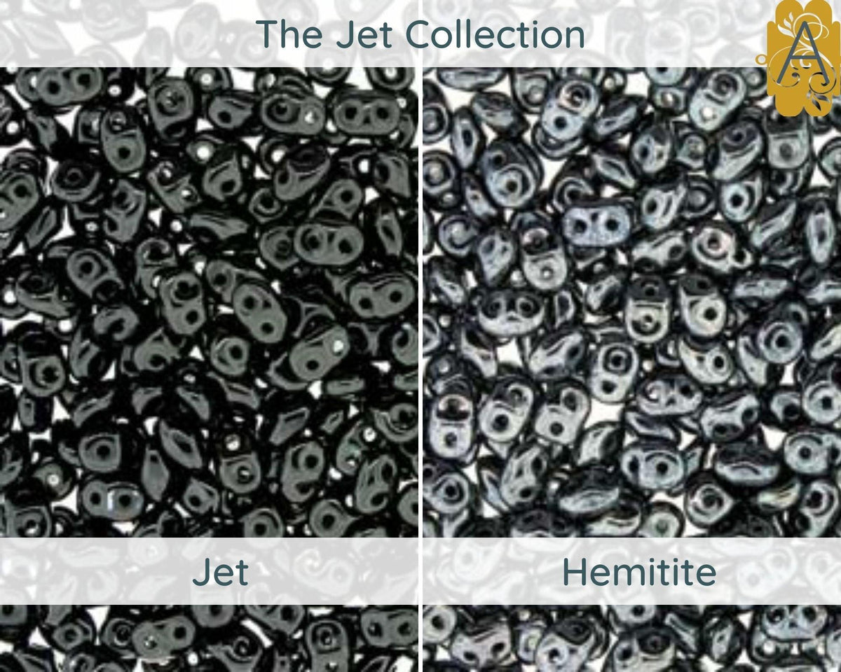 Miniduo Beads, Jet Collection, 10g. - The Argus Collection