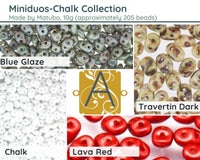 Miniduo Beads, 10g. ~ 205 Beads, Chalk Collection, 4 Colors - The Argus Collection