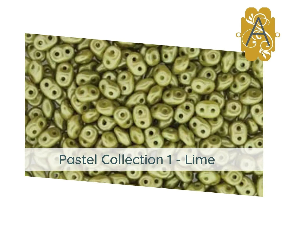 Miniduo Beads, Pastel Collection #1, 10g. ~ 205 Beads, 9 Colors - The Argus Collection