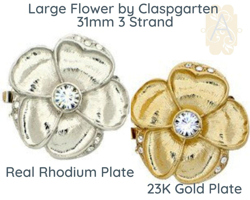 Flower (Large) 3-Strand Clasp in 2 Finishes - The Argus Collection