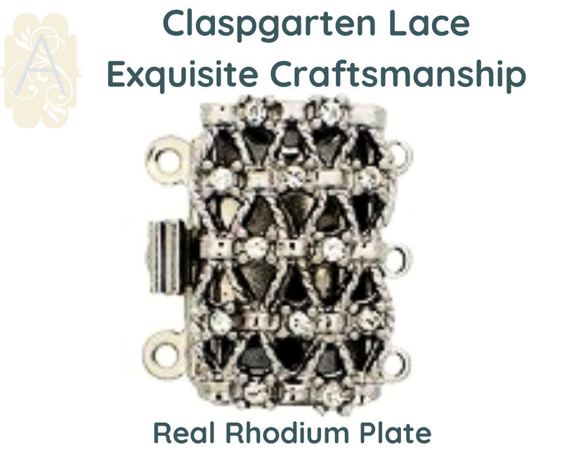 Lace 3-Strand Box Clasp by Claspgarten in 2 Finishes - The Argus Collection