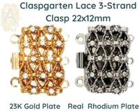 Lace 3-Strand Box Clasp by Claspgarten in 2 Finishes - The Argus Collection