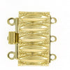 Elegant Stripes (Large) 3-Strand Box Clasp in 2 Finishes - The Argus Collection