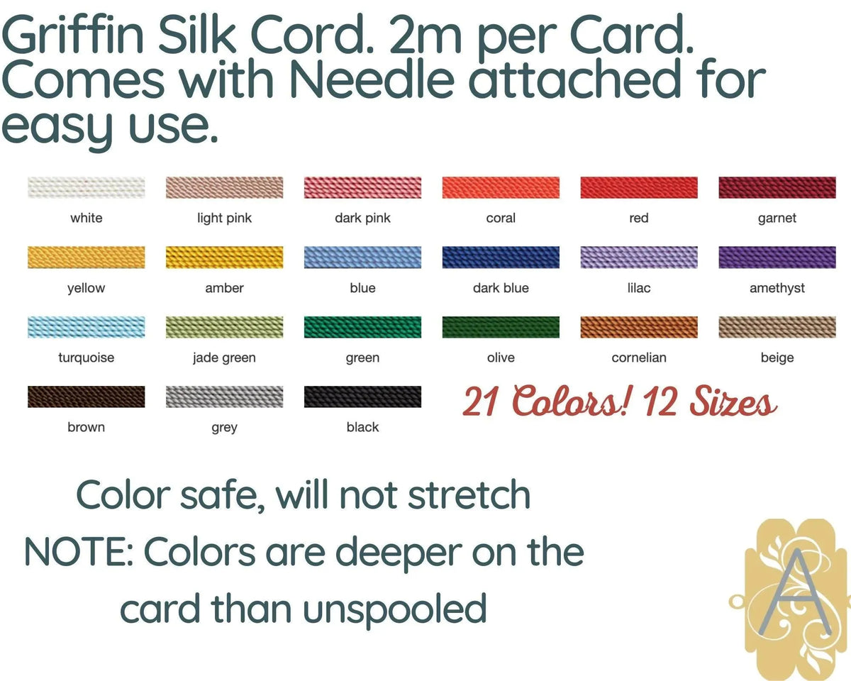 GRIFFIN Silk Thread or Cord, Size 1 - The Argus Collection