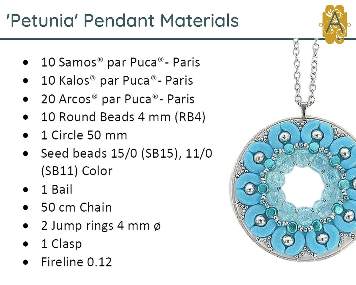 Petunia Pendant Pattern par Puca - The Argus Collection