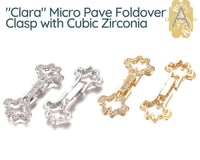 Clara, Micro Pave Foldover Clasp, Cubic Zirconia , Multiple Strand Options - The Argus Collection