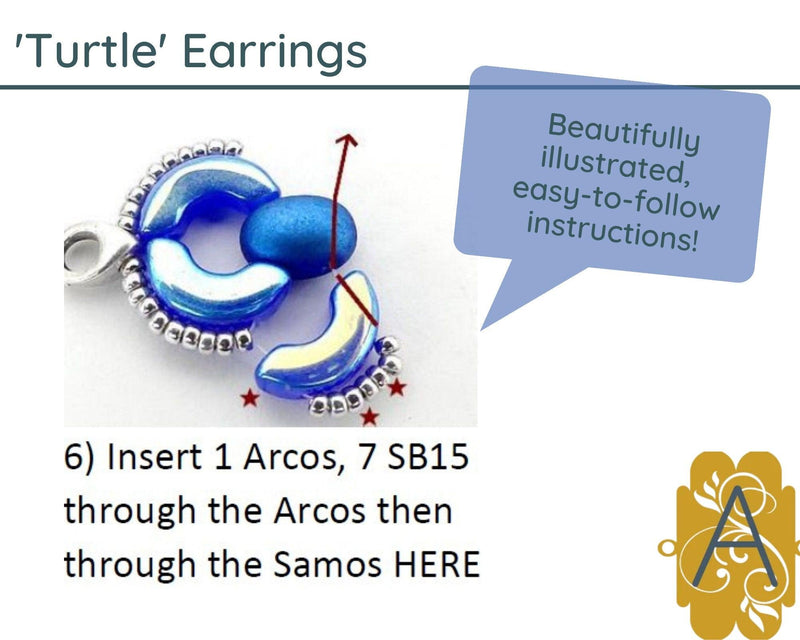 Turtle Earrings Pattern par Puca, Free with your Les Perles par Puca Order, or Download it for a nominal fee - The Argus Collection