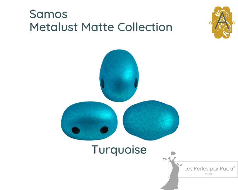 Samos - Metalust Matte Collection, Les Perles par Puca, (5g, approx 20 beads) - The Argus Collection