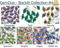 Gemduo Beads by Matubo, Backlit Collection #4, 10g. - The Argus Collection