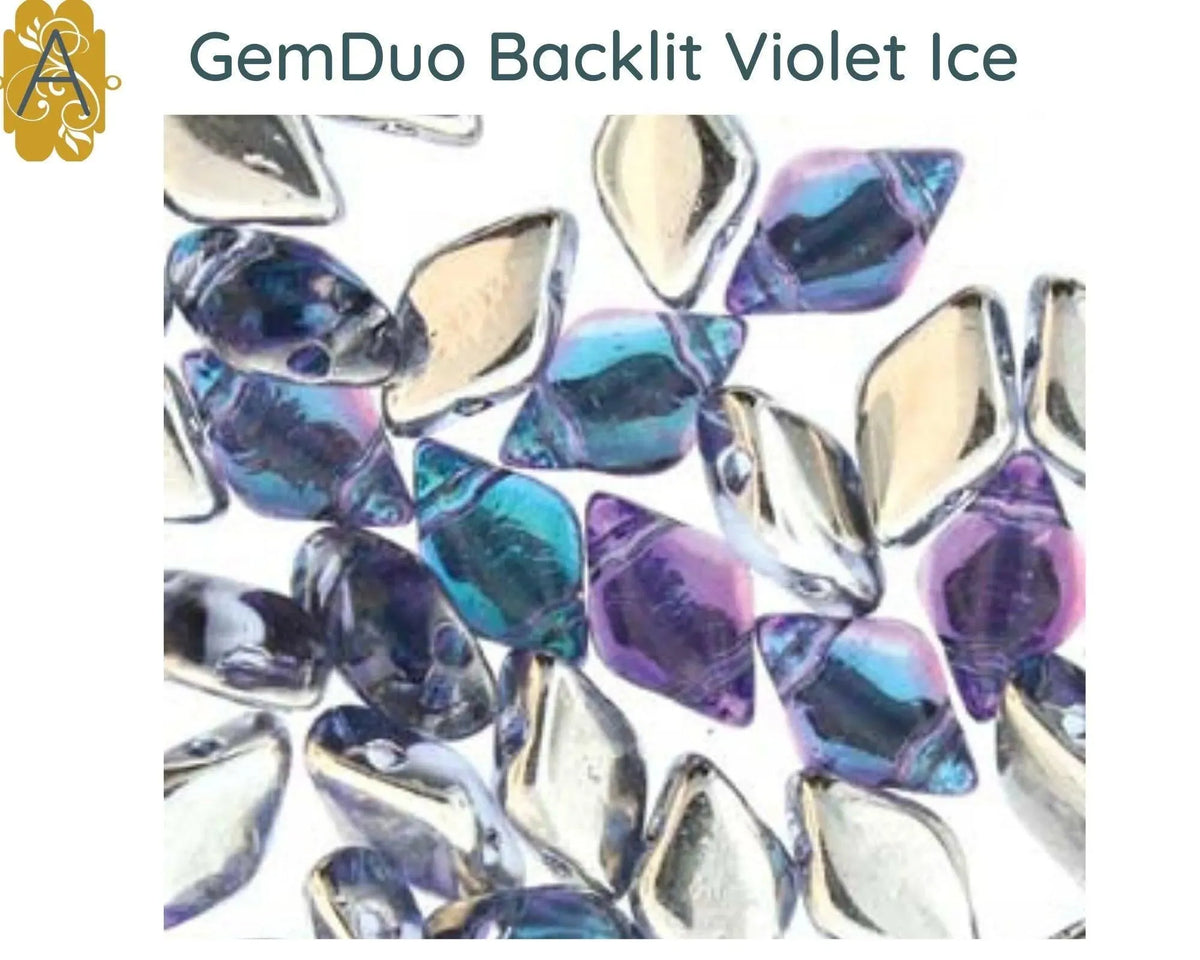 Gemduo Beads by Matubo, Backlit Collection #4, 10g. - The Argus Collection