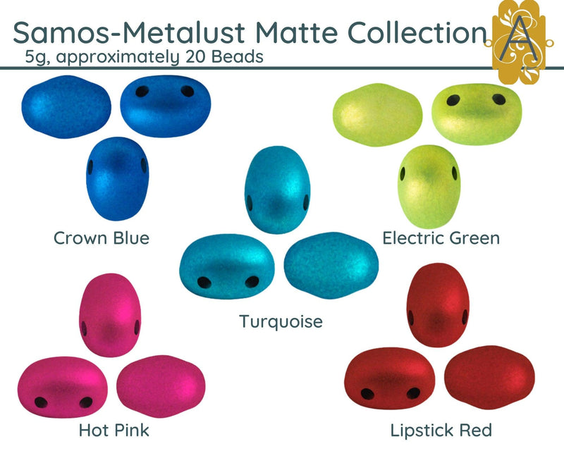 Samos - Metalust Matte Collection, Les Perles par Puca, (5g, approx 20 beads) - The Argus Collection